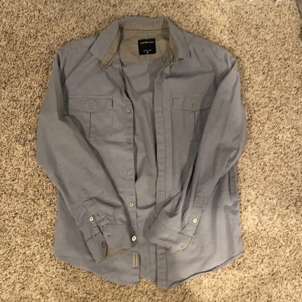 Blue American Eagle Dress Shirt, Size Medium